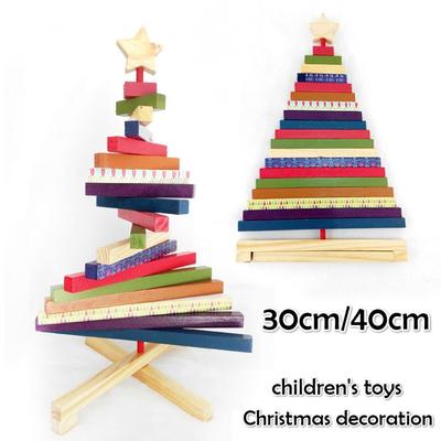wooden block christmas tree