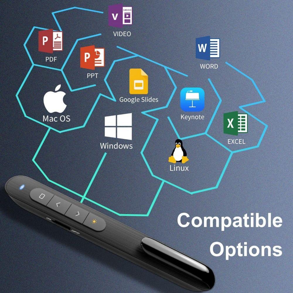Remote Control PPT Slide Advancer USB Power Wireless Presenter Laser Pointer Laptop Computer