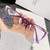 Retro Cat Eye Anti Blue Light Glasses for Women, Large Frame Glasses, Flat Light Glasses, Outdoor Travel Decoration Glasses