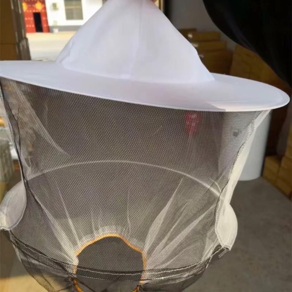 White Bee Hat Anti-Bee Breathable Beekeeping Hat Veil Hood Hat Double Wire Hat Beekeeping Protective Apparatus