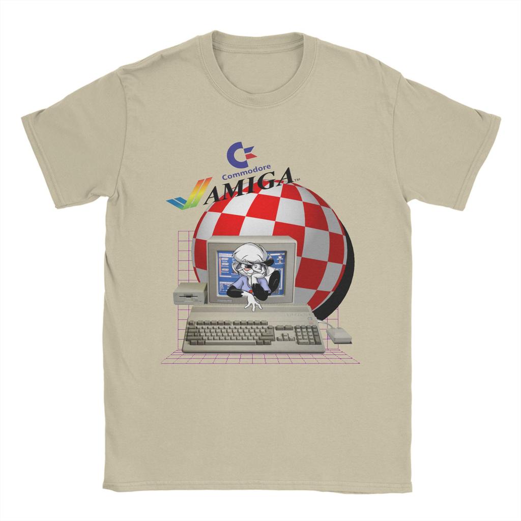 C64 Amiga T-Shirt für Herren Damen Commodore 64 Retro Computer Geek Nerd Vintage Reine Baumwoll-Tees Rundhals Kurzarm T-Shirt