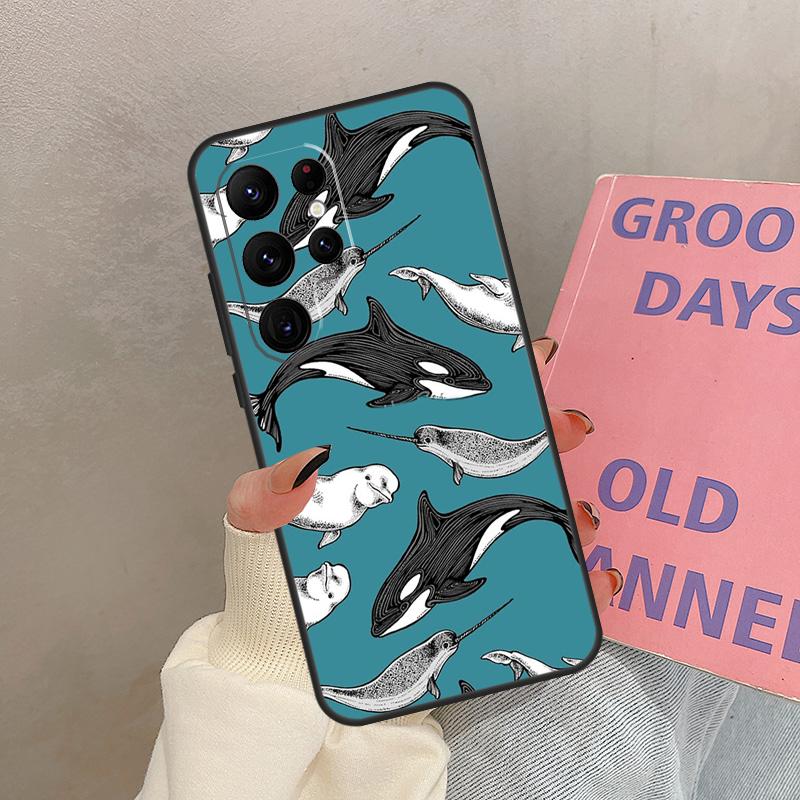 

blue Ocean Whales Pattern Case For Samsung Galaxy S25 Ultra S20 S21 S22 S23 S24 Ultra S9 S10 Plus S25 FE Cover Coque Galaxy S20 Plus