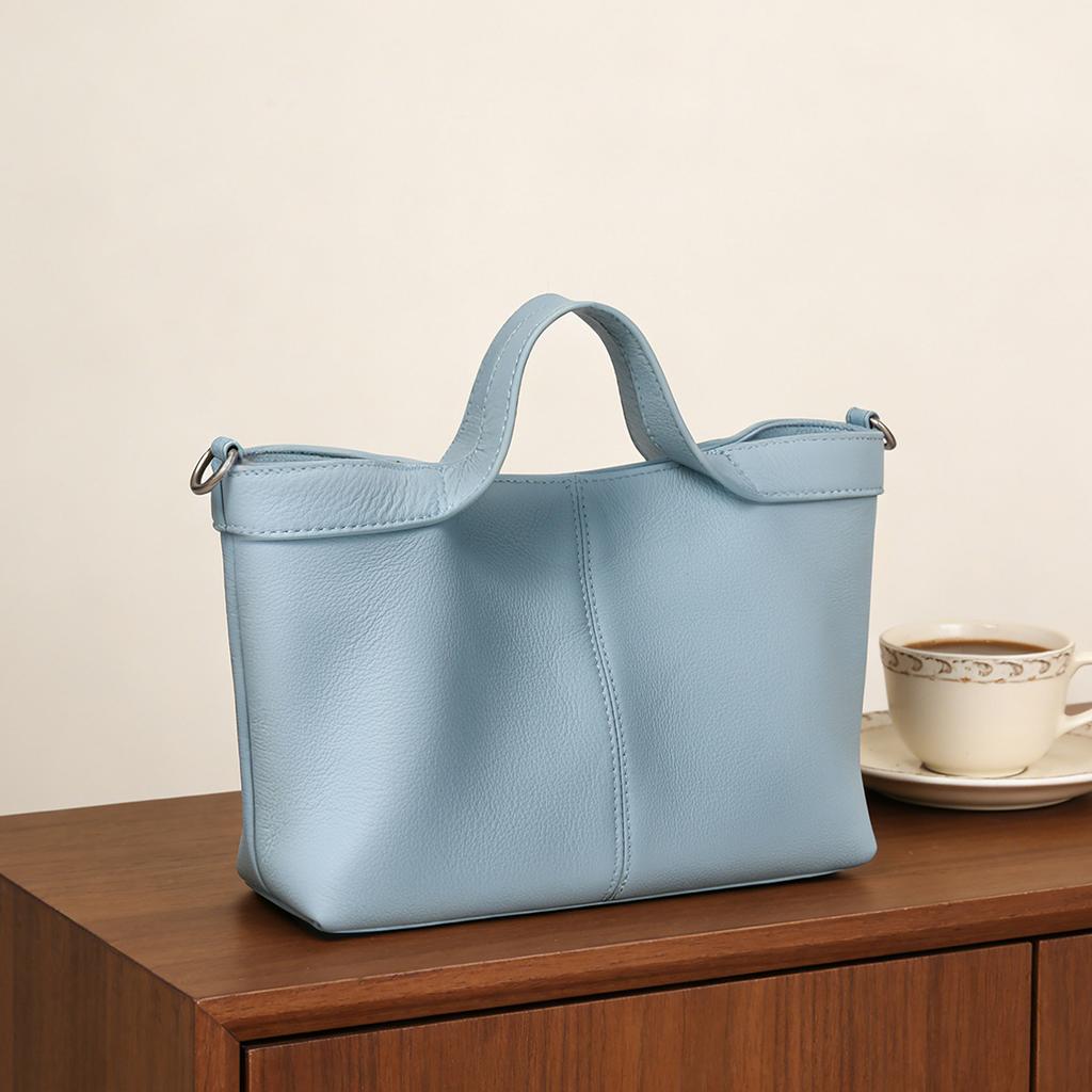 Große Echtleder-Tragetasche, Einzel-Schultertasche, Pendler-Crossbody-Tasche