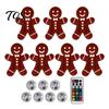 Ambient Night Light for Bedroom 7Pcs LED Reindeer Wall Decorations Christmas, Wooden Glowing Deer/Santa Claus/Xmas Festive Holiday Ornaments