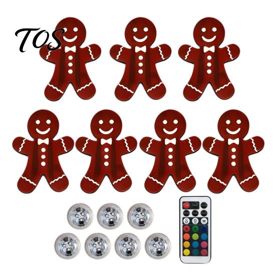 Ambient Night Light for Bedroom 7Pcs LED Reindeer Wall Decorations Christmas, Wooden Glowing Deer/Santa Claus/Xmas Festive Holiday Ornaments
