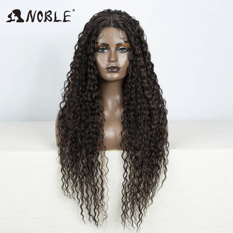 

Noble Hair Synthetic Lace Wig Long Wavy Wig 30 Inch Blonde Wigs For Black Women Ombre Blonde Wig Synthetic Lace Wig (as the picture,130%&30inches&Lace Topline)