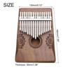 uxcell 17-Key Thumb Piano, Deep Brown Mini Portable Finger Piano, Solid Koa Wood with Floral Pattern, Handrail, Tuning Hammer, and Music Learning