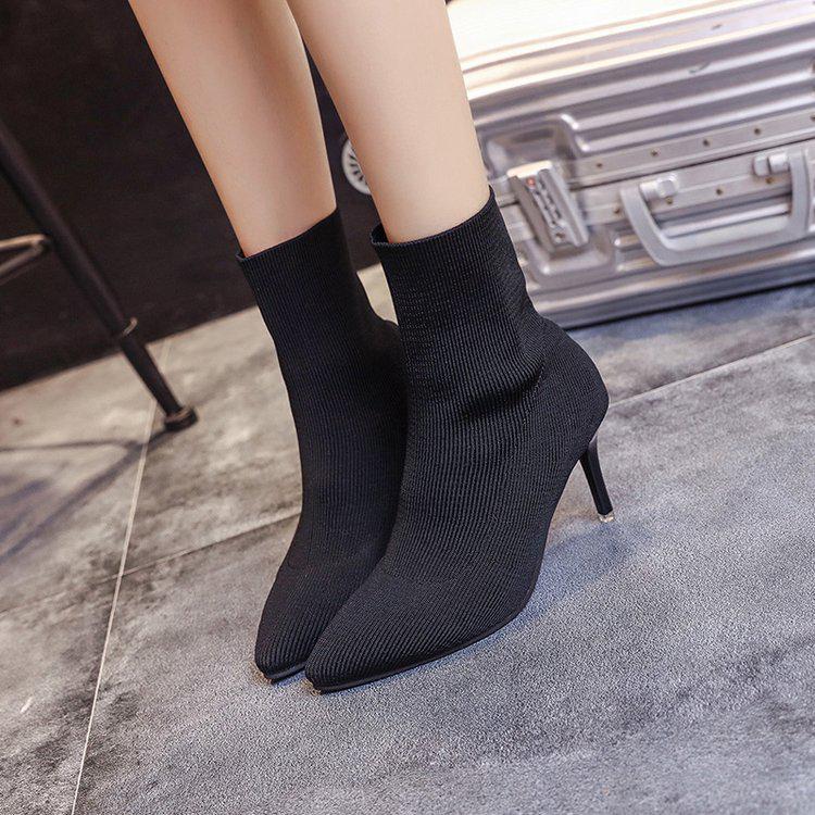 Mujeres Casual Puntiagudo Stiletto Tacón Alto Botines Mujer Moda Lana  Salvaje Botas de Mujer comprar a buen precio — entrega gratuita, reseñas  reales con fotos — Joom