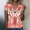 Camiseta Casual de Manga Corta con Cuello en V para Mujer con Estampado de Oktoberfest Top Tejido Ligero y Suave Ajuste Cómodo para el Uso Diario