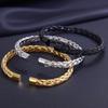 Twisted Wire Stainless Steel Bracelet Solid Color Cuff Bangle Minimalist Woven Bracelet  Women