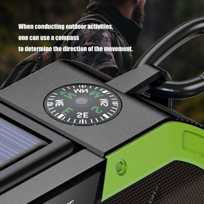 Solar Hand Cranks Radio with FM AM Band Reception Emergency SOS Alarm IPX5 Waterproof for Camping Survival Adventure