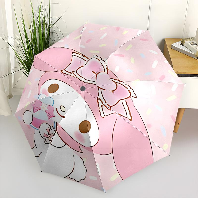 

1pc My Melody Automatic Folding Umbrella - Portable 3-Fold Design with Iron Frame, Perfect for Fans, Travelers, Daily Use, and Festive Gifts!D092
