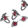 Darkness Goth Crow Red  Ear Studs Earrings Necklace Ring Brooch For Women Jewelry Anime Cosplay Party Accessories Gift