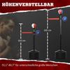 Adjustable Speed Bag, Boxing Bag, with Stand, Reflex Bar, Punching Pad, Multicoloured