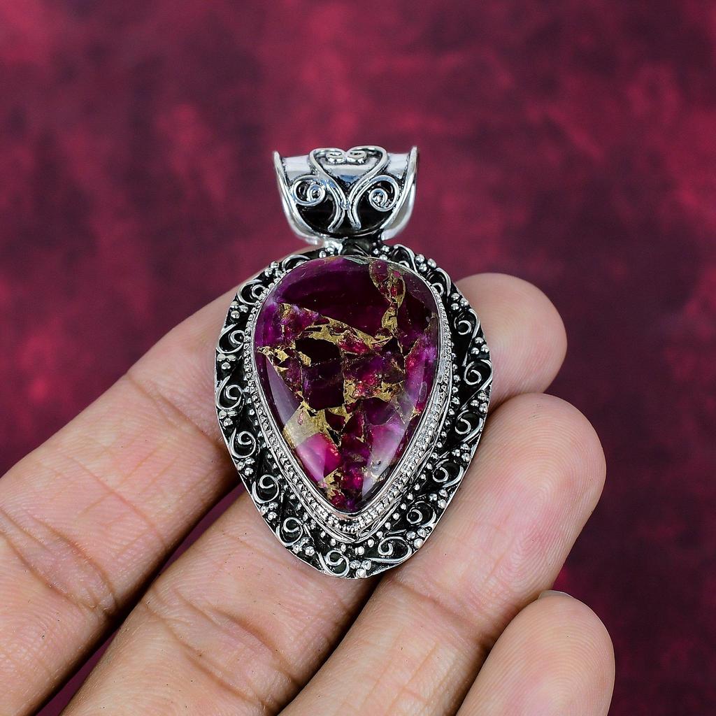 Copper Tourmaline Handmade Gemstone Pendant, 925 Solid Sterling Silver Beautiful Pendant Jewelry
