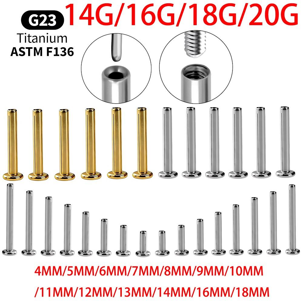 1/10 Pezzi Titanio Labret Stud Filettatura Interna Push Pin Trago Helix Conchiglia Septum Base Piatta Plug-in Gioielli per Piercing all'Orecchio