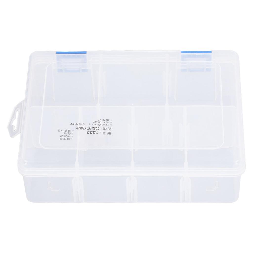 Small Parts Organizer 7 Grids Clear Storage Box PP Plastic Compartment Storage Container with