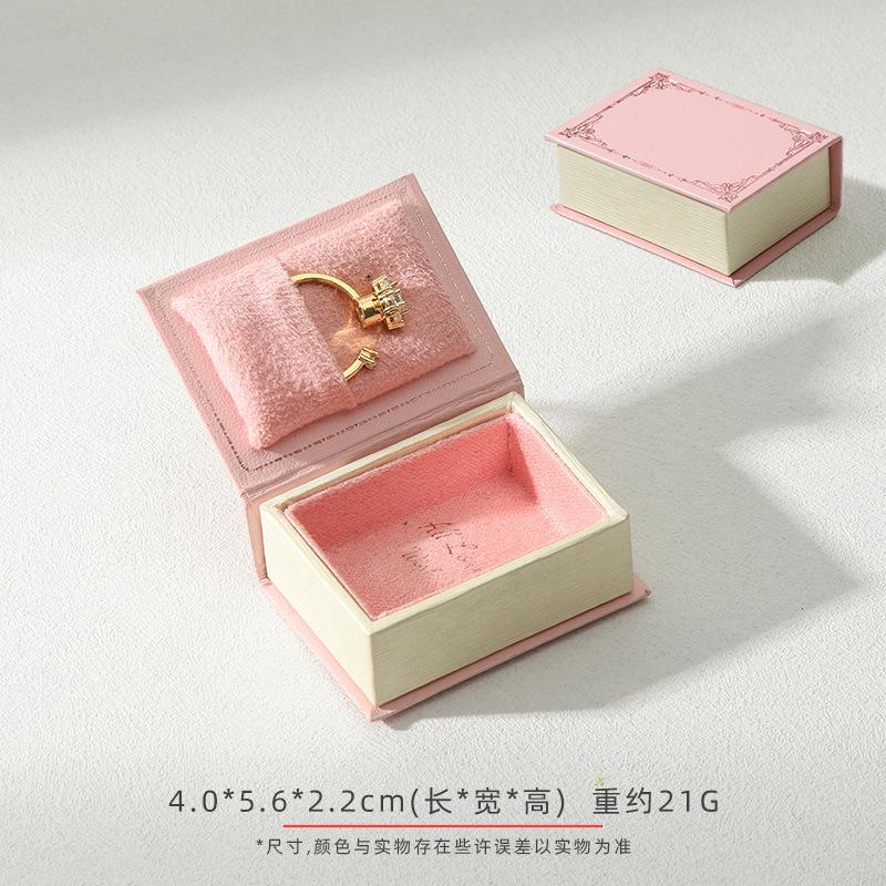 Flip Cover Book Shaped Jewelry Display Box Earrings Ring Necklace Pendant Jewelry Organizer Portable Travel Jewelry Holder