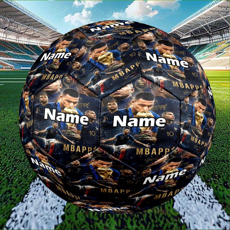 Custom Name Personalized Kylian Mbappe Print Size 5 Soccer Ball Training & Match Football, for Team, Kicking, Gift for Football