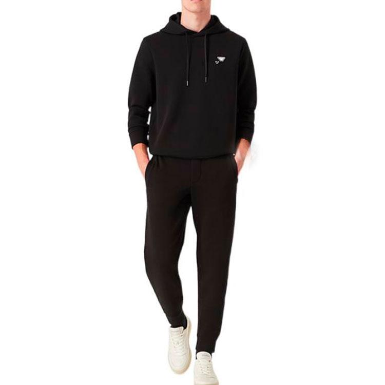 Emporio Armani Sweatshirts Men's Black Hooded Moderate Regular 6K1MB7-1JHSZ-0999