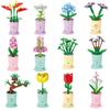 Tiny Particles Building Block Bouquet Potted Succulents Compatible Tabletop Ornament Model Educational Assembly Toy