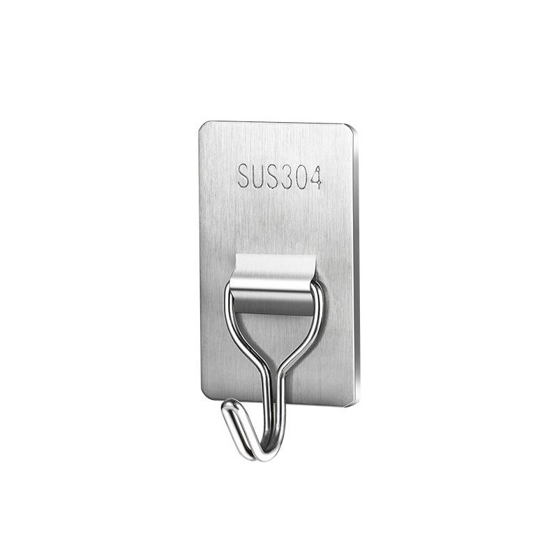 Stainless Steel Adhesive Hook - No Drill, Multifunctional for Bathroom or Door Use