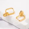 1 Pair Letter U Shape Heart Hoop Earrings For Women Gold Plated Metal Stainless Steel Earrings Punk Rock Ear Jewelry Gifts