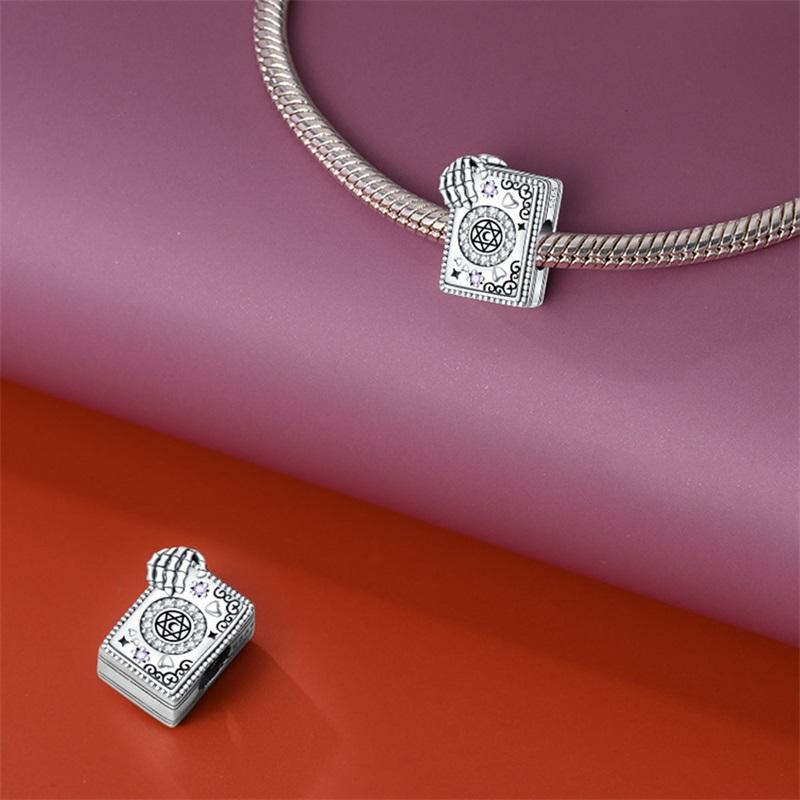 Halloween Party Copper Skeleton Hand Magic Book Bead Fit Charms Diy Bracelet For Jewelry Making Women Gift