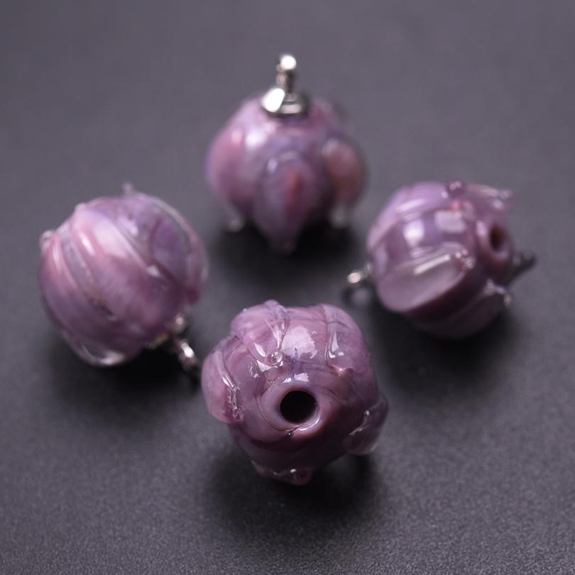9pc Mix Glass Lily Of The Valley Pendants For Jewelry Making Supplies Colorful Flower Charm Pendant DIY Vintage Earring Bracelet