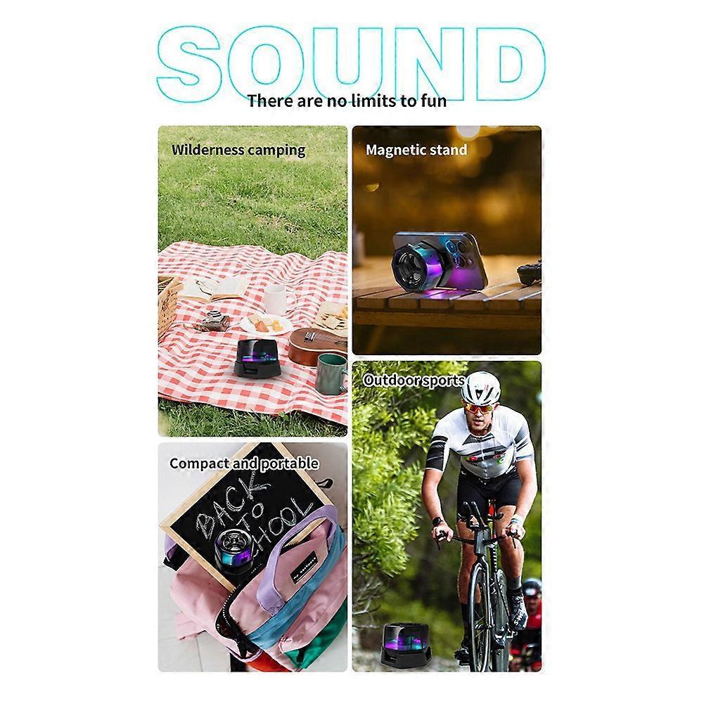 Magnetic Bluetooth-Compatible Speaker RGB Light Bluetooth-Compatible 5.3 Small Wireless Speaker Min less