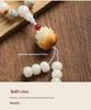 White Jade Bodhi Root 108-Bead Lotus Bracelet for Men and Women - Wenwan Prayer Beads