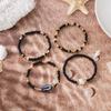 Handgefertigte Muscheln Keramikfisch Armbänder Dehnbare Handgelenkschmuck Stapelbare Sommer Strand Accessoires Für Frauen