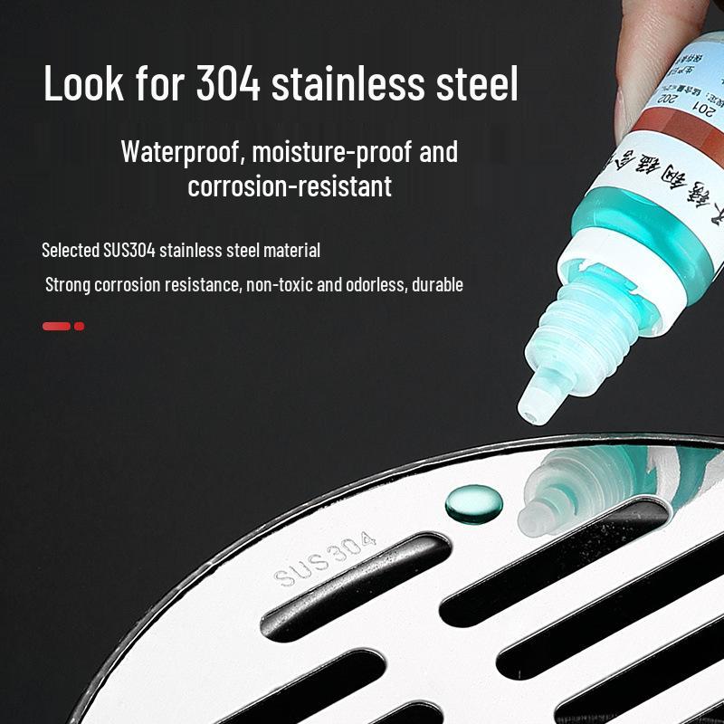 Non-Clogging Stainless Steel Floor Drain with Large Capacity & Direct PVC Insertion for Outdoor Use