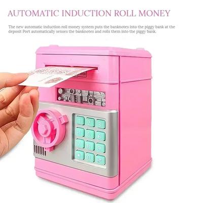 Electronic Piggy Bank Safe Mini Safe Coins Cash Saving Money Password  Key Lock Box Bank ATM For Child Toy Gift