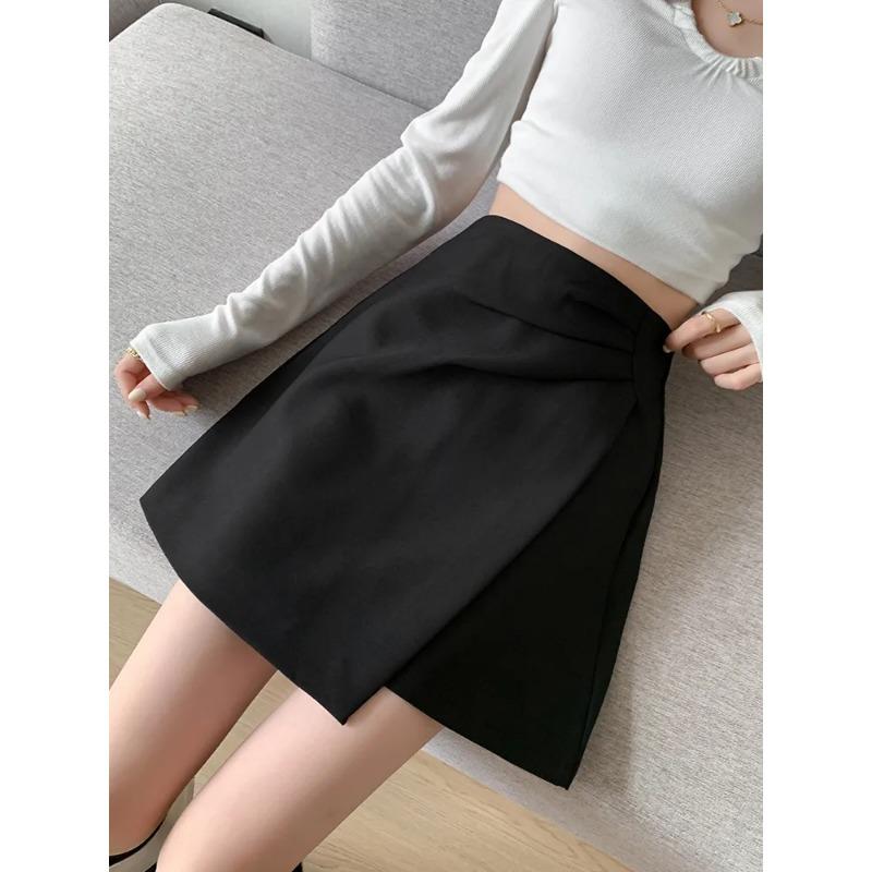 Summer New Irregular A-line Suit Skirt Women's Autumn High Waisted and Hip Hugging Skirt