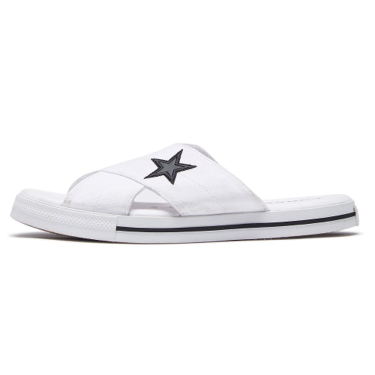Converse One Star Slide Comfortable Casual Rubber Sole Slide Sandals Women Sandals White Black 565530C