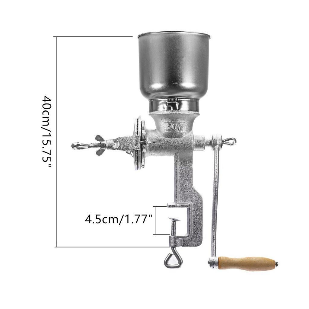 Cast Iron Manual Coffee Bean Grinder Hand Cranked Corn Wheat Grain Nut Cereal Coffee Ware Grinders Mill Maker Kitchen Tools Silver