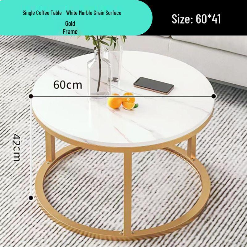 Round Light Luxury Coffee Table for Small Living Spaces