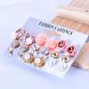 Korean Style Stud Earrings Set: Versatile, Simple, 9 Pairs of Randomly Selected Earrings for Women.