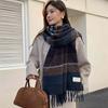 Winter Student Scarf for Women New Striped Imitation Cashmere Warm Tassel Scarf for Men Korean Style Girl Series