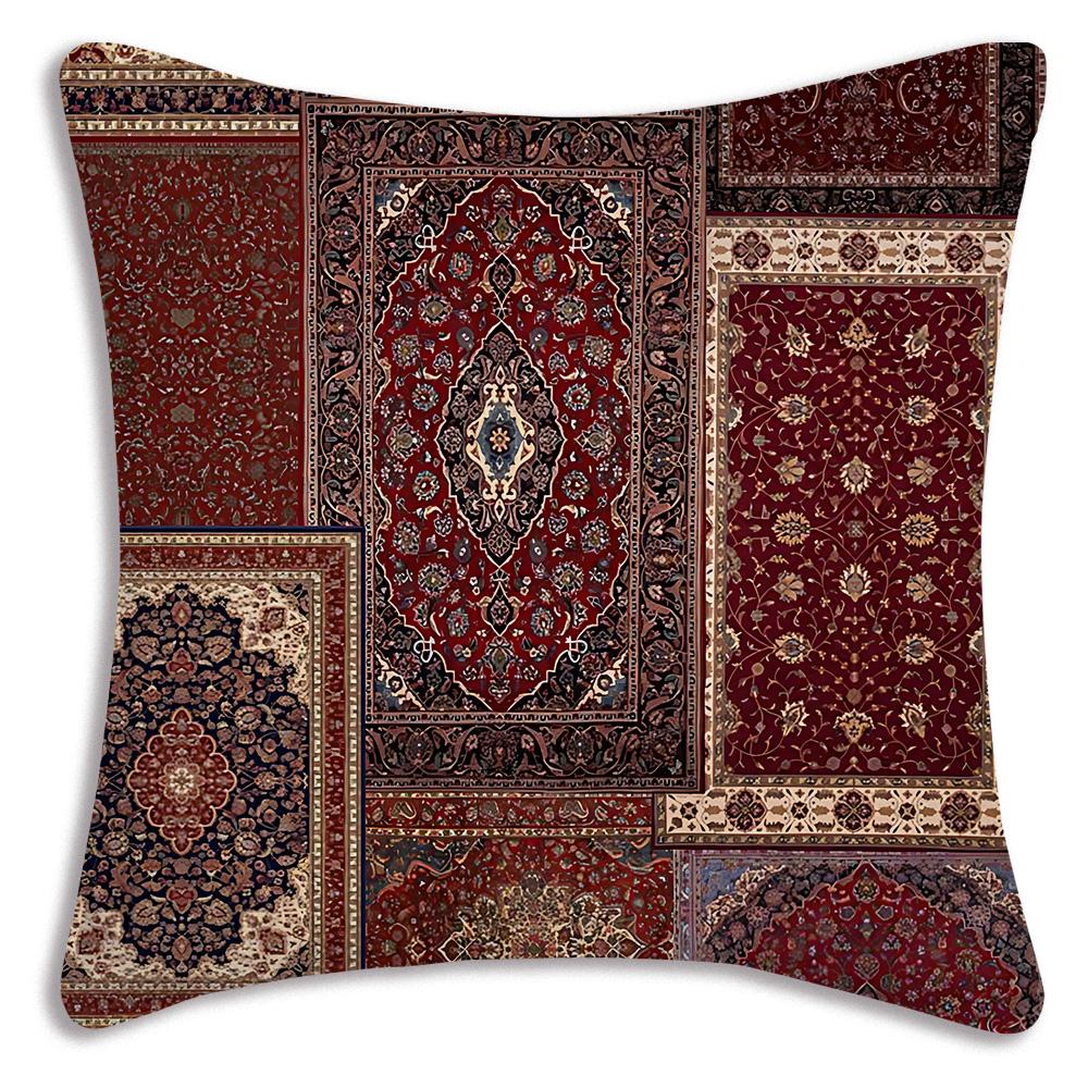 Luxury Persians R-Rug Illow Covers Cartoon Sofa Decorative Home Double-sided Printing Short Plush Cute Cushion Cover