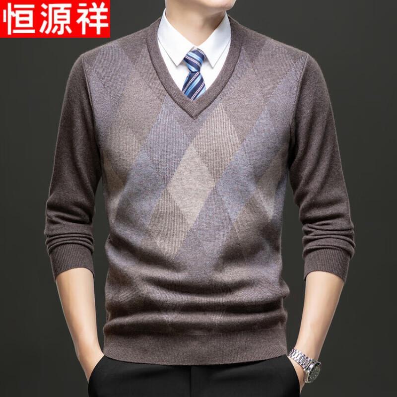 

Hengyuanxiang Men s Winter Fleece-Lined Round Neck Sweater M