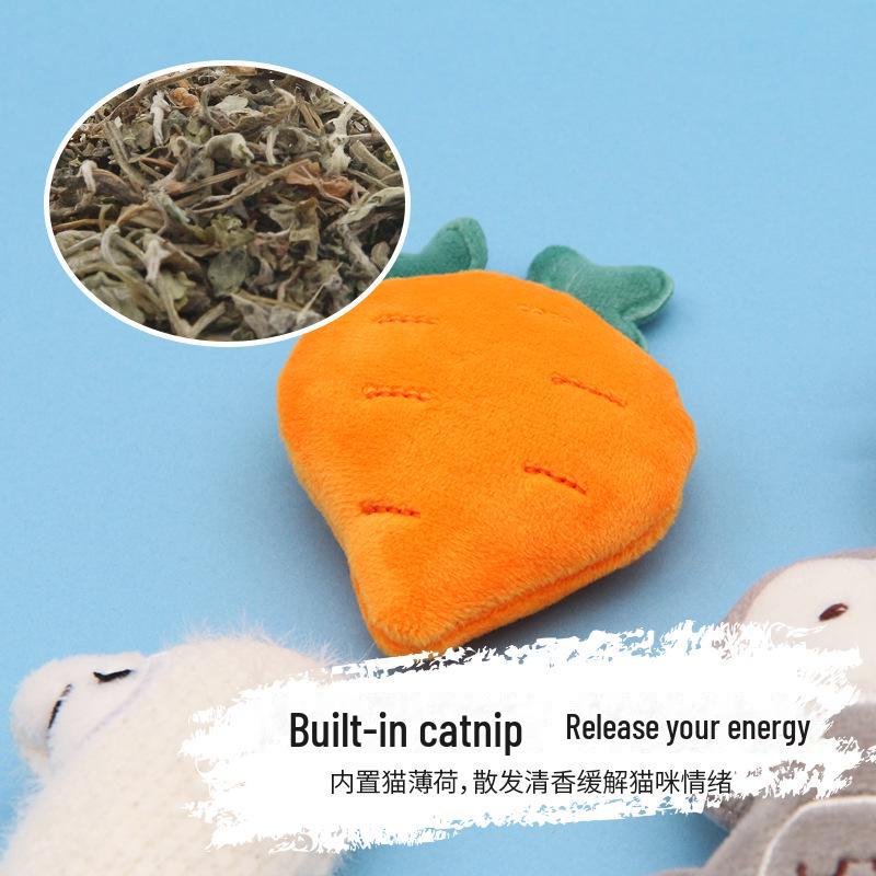 Plyšová hračka pro kočky s šantou kočičí: Samoobslužný, Odolný proti kousání a Odolný proti poškrábání.