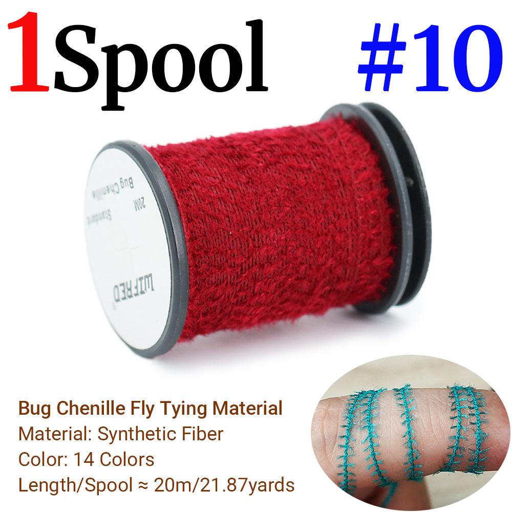 20M/Spule Standard Bug Chenille ein stacheliges, flauschiges Fliegenbindematerial für Nymphen Egel Wurmkörper, Rippen Abdomen, Forellenangelköder