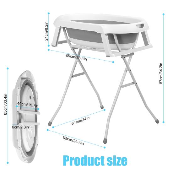 2-in-1 Foldable Dog Bathtub with Stand, Portable Pet Washing Station for Small Medium Dogs
