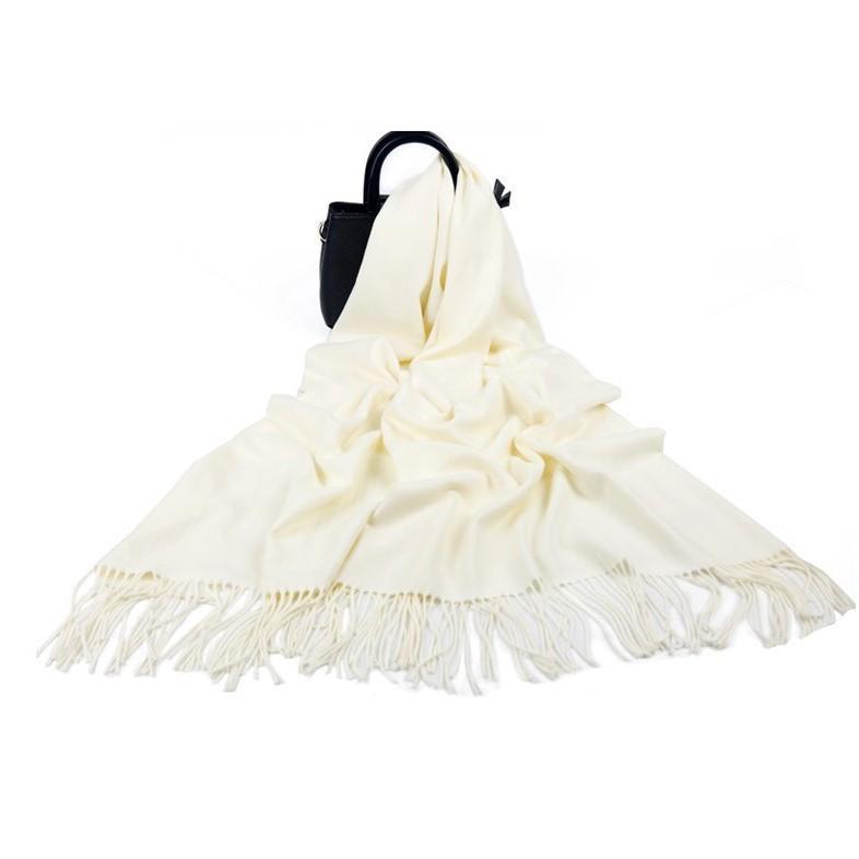 Imitation Cashmere Scarf for Women In Autumn and Winter Solid Color Gray Warm Red Shawl Air Conditioning Scarf Tassel Men's Winter Scarf