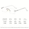 New Fashionable Reading Glasses Rectangular Frameless Design Degree Range From+1.0 To+3.0 Suitable for Daily Wear