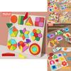 Wooden Shape Puzzle For Toddlers With Geometric And Farm Animal Designs For Early Learning
