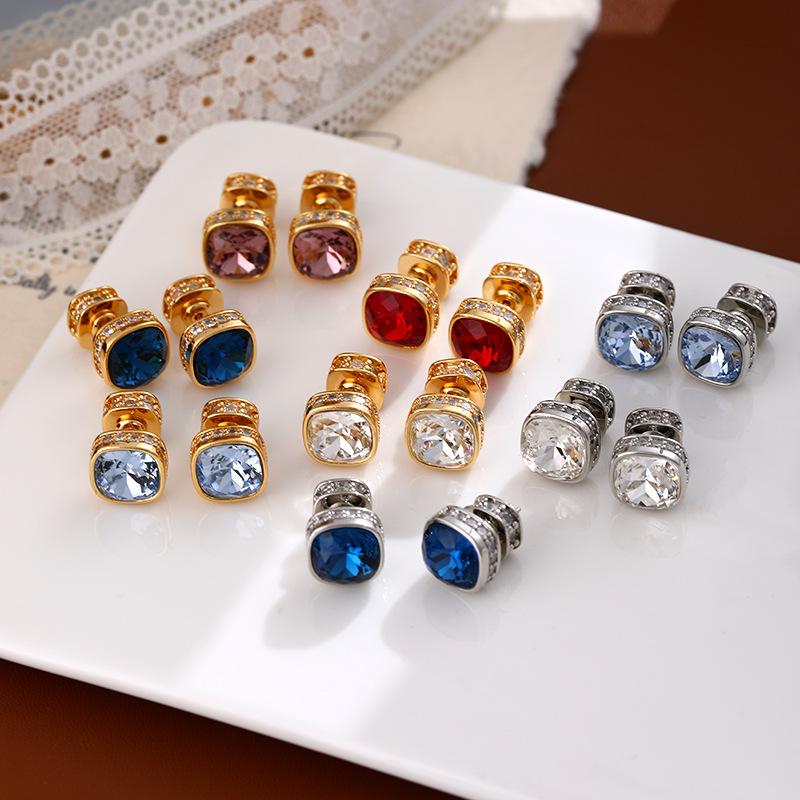 

Crystal red ladies earrings рожевий