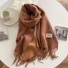 Luxury 2 Colours Cashmere Scarf Women Autumn Winter Shawl Pashmina Handkerchief Lady Pareo Soft Outdoor Windproof Travel Bufanda